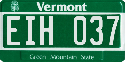 VT license plate EIH037