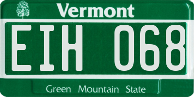 VT license plate EIH068