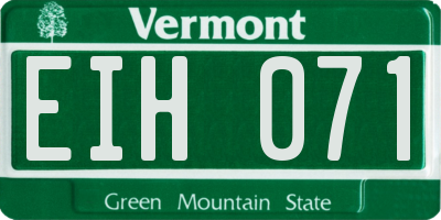 VT license plate EIH071