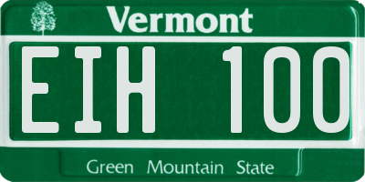 VT license plate EIH100
