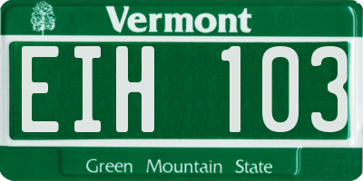 VT license plate EIH103