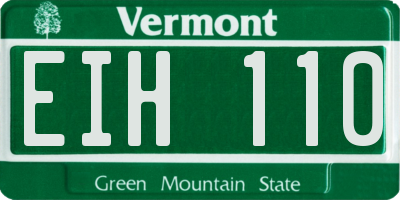 VT license plate EIH110