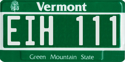 VT license plate EIH111