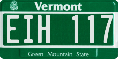 VT license plate EIH117