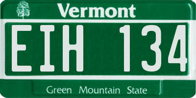 VT license plate EIH134