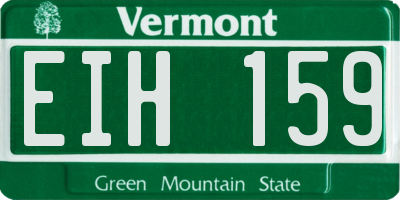 VT license plate EIH159