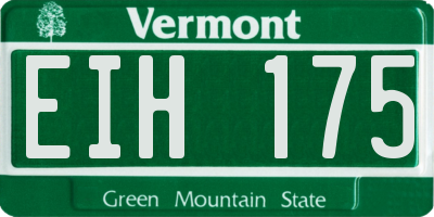 VT license plate EIH175