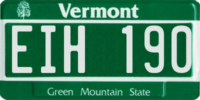 VT license plate EIH190