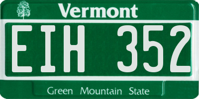 VT license plate EIH352