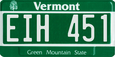 VT license plate EIH451