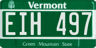 VT license plate EIH497