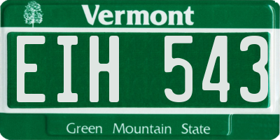 VT license plate EIH543