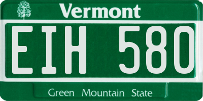 VT license plate EIH580