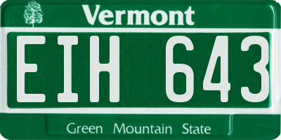 VT license plate EIH643