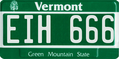 VT license plate EIH666
