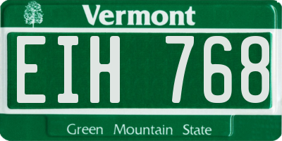 VT license plate EIH768