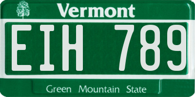 VT license plate EIH789