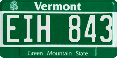 VT license plate EIH843