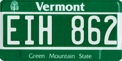 VT license plate EIH862