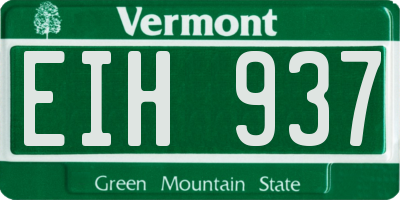 VT license plate EIH937