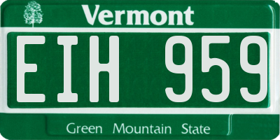 VT license plate EIH959