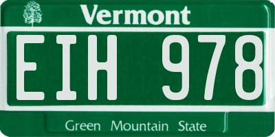 VT license plate EIH978