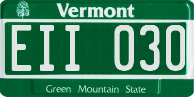 VT license plate EII030
