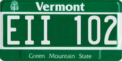 VT license plate EII102