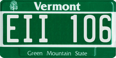 VT license plate EII106