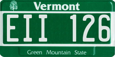 VT license plate EII126