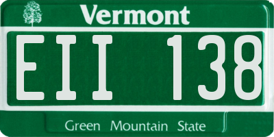 VT license plate EII138
