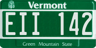 VT license plate EII142
