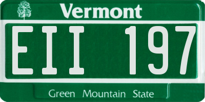 VT license plate EII197