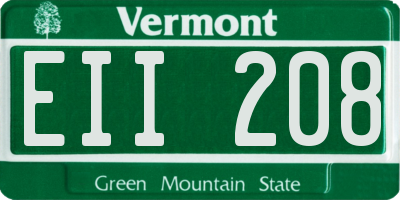 VT license plate EII208