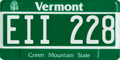 VT license plate EII228