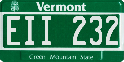 VT license plate EII232