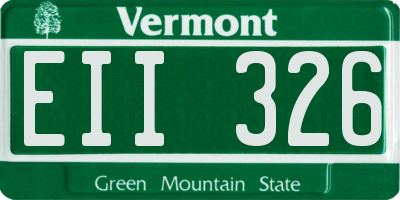VT license plate EII326