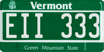 VT license plate EII333