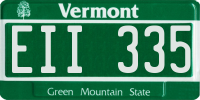 VT license plate EII335