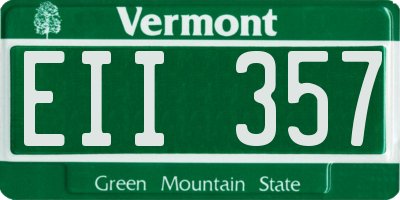 VT license plate EII357
