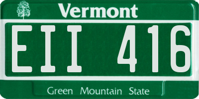 VT license plate EII416