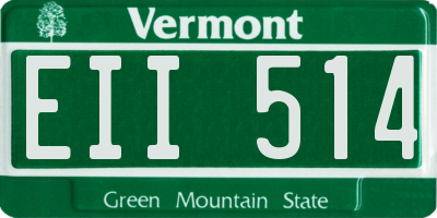 VT license plate EII514