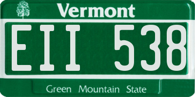 VT license plate EII538