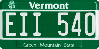 VT license plate EII540