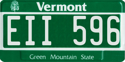 VT license plate EII596