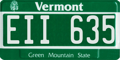 VT license plate EII635