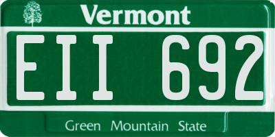 VT license plate EII692