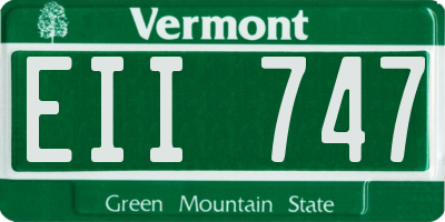 VT license plate EII747