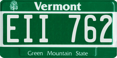 VT license plate EII762