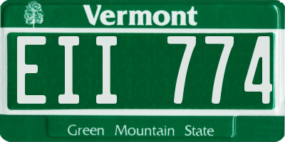 VT license plate EII774